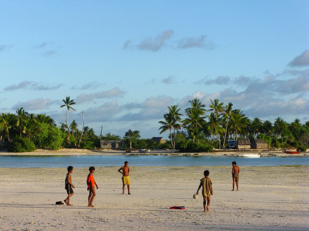 Bonriki settlement on Tarawa atoll, Kiribati